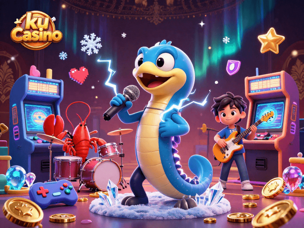 Experience the exciting fun of ku casino with vibrant characters in a dynamic underwater arcade.