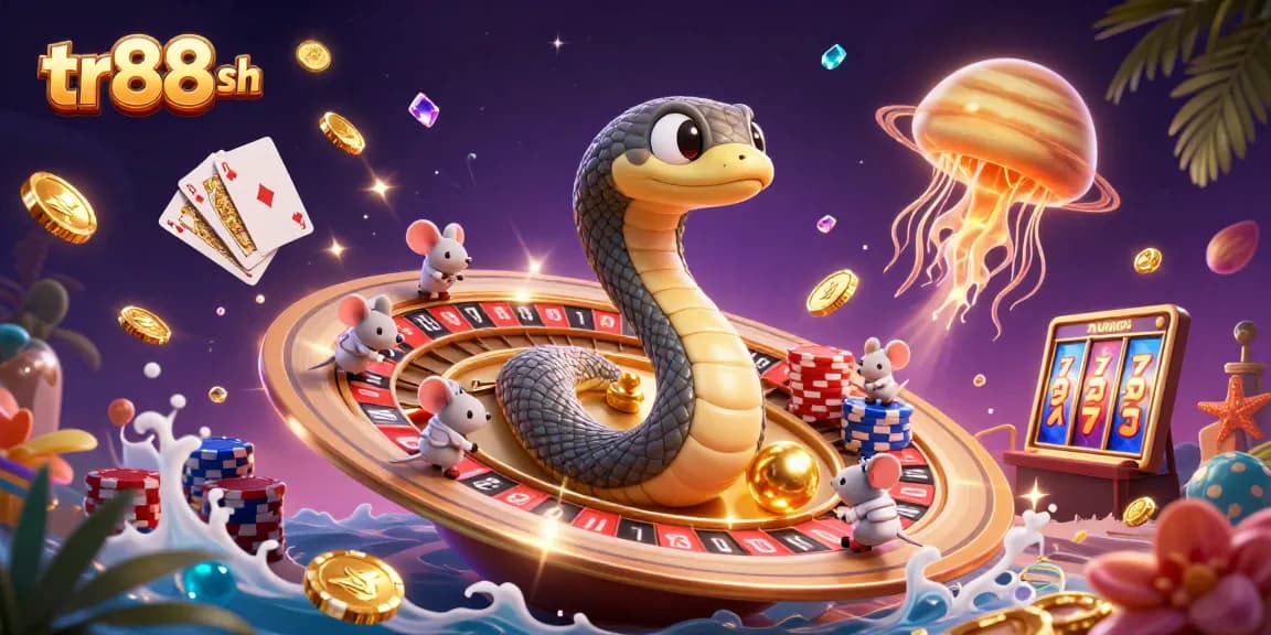 Engage in thrilling bets at tr88 sh's cosmic casino with lively characters and sparkling treasures.
