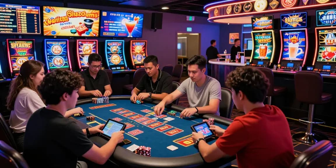 LUCK8 engaging online casino scene with players at virtual tables.
