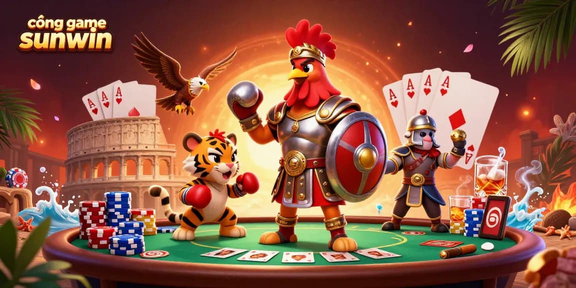 Experience the thrilling cổng game sunwin atmosphere with vibrant characters and rich casino elements in action.
