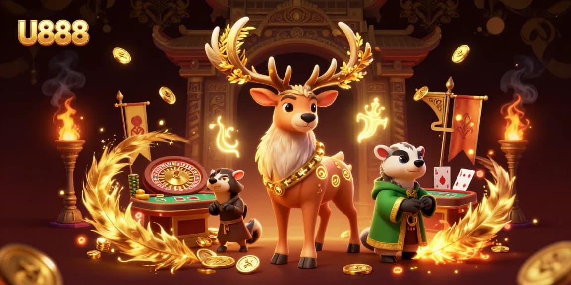 Engage with U888's vibrant casino experience, featuring stellar game elements and dynamic characters.