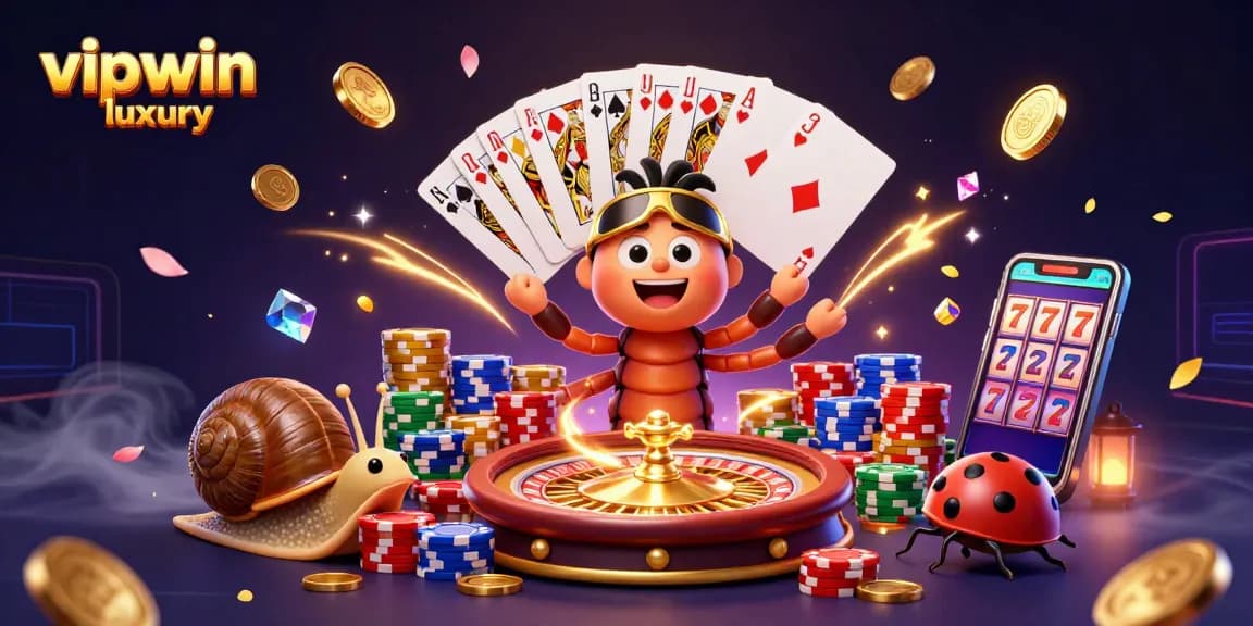 Experience the excitement of vipwin luxury with vibrant cartoon casino characters and dynamic gaming elements.