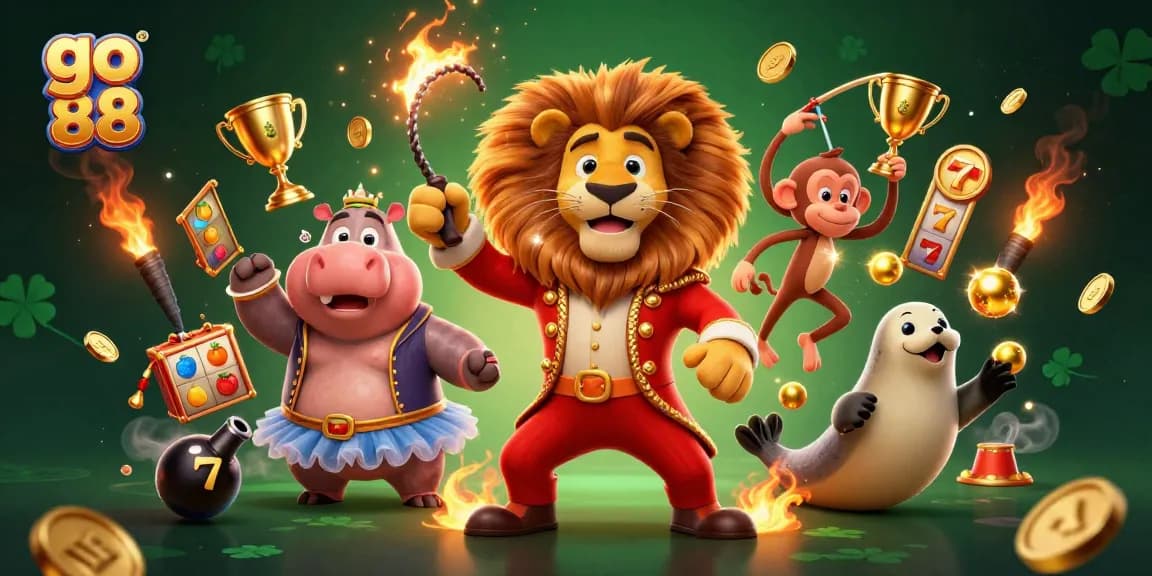 Experience thrilling gameplay and jackpot excitement with go 88, featuring vibrant animated casino characters.