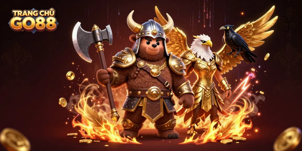 Engage with TRANG CHỦ GO88 through an action-packed 3D casino scene showcasing thrilling gameplay elements.