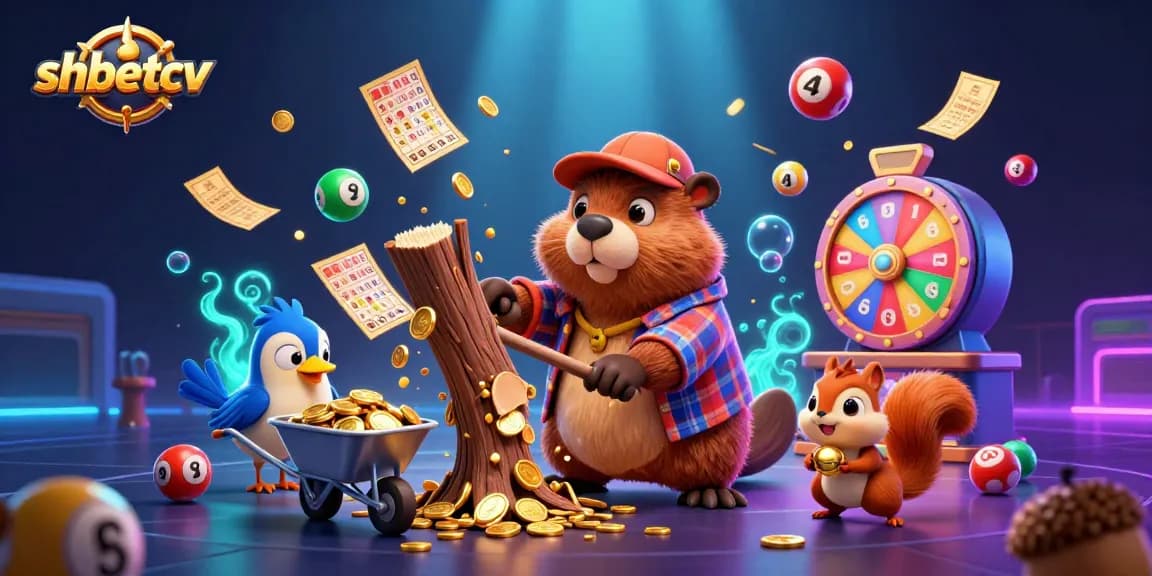 Engage in gaming strategies with shbetcv in a vibrant 3D scene featuring fun characters and casino elements.