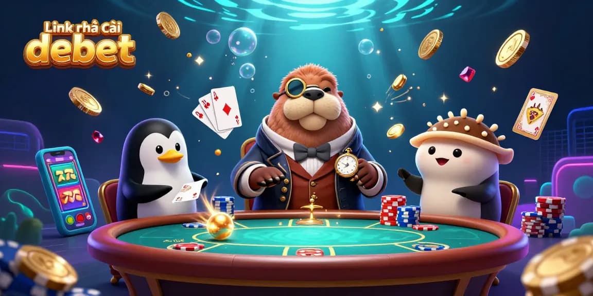 Engage in thrilling gameplay at Link nhà cái Debet with dynamic underwater casino action featuring unique characters.