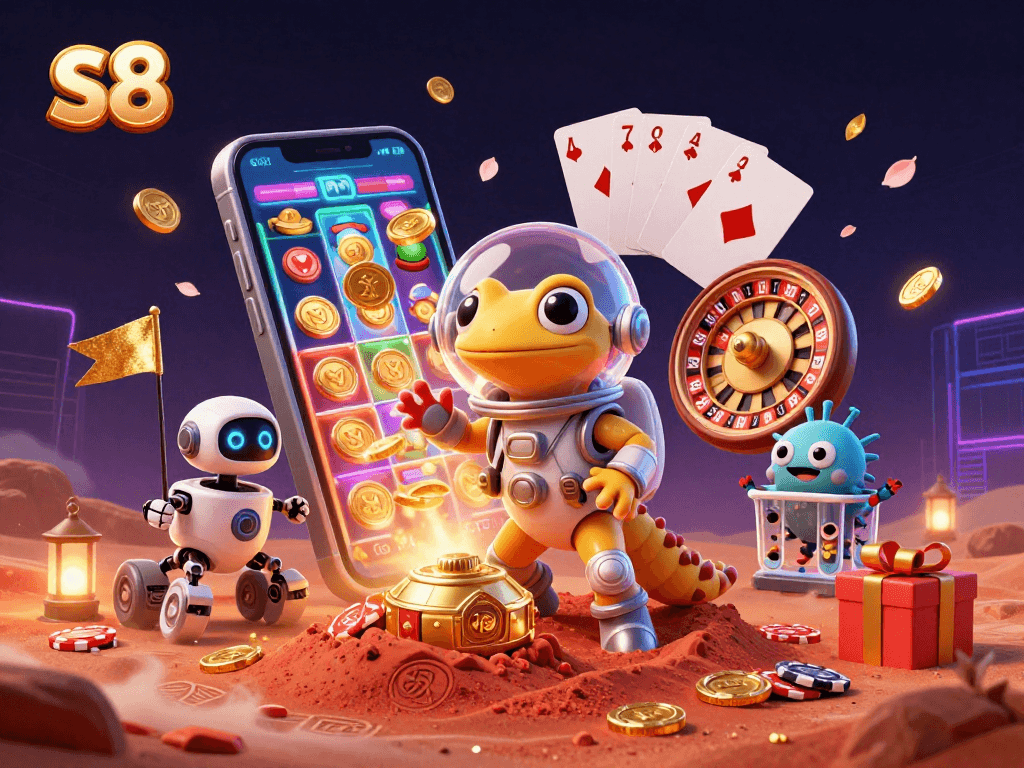 S8 casino adventure with a Martian gecko uncovering treasures and engaging games in 2026.