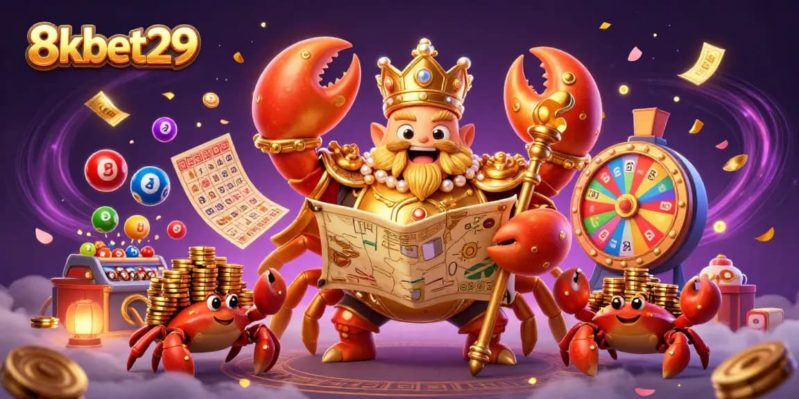 Engage in thrilling lottery adventures at 8kbet29 with a vibrant digital casino scene.