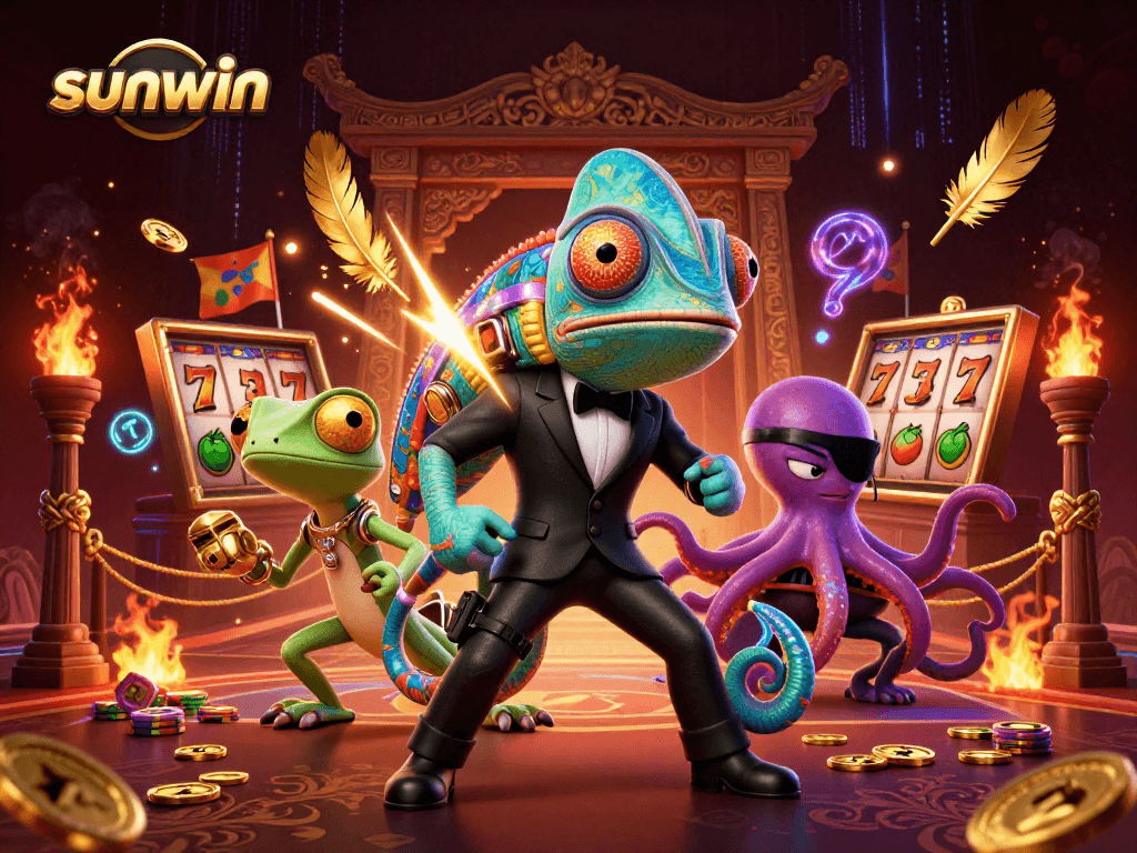Experience thrilling action at sunwin with colorful slot elements and dynamic characters