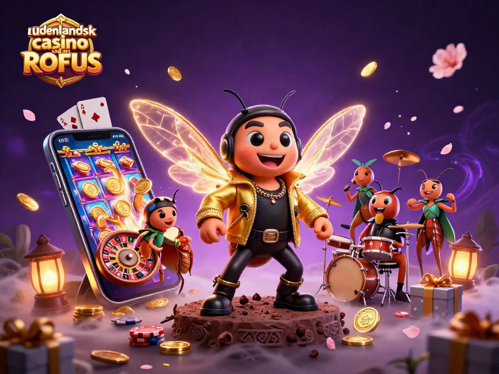 Experience udenlandsk casino uden ROFUS with immersive 3D casino-themed illustration showcasing vibrant gaming elements.