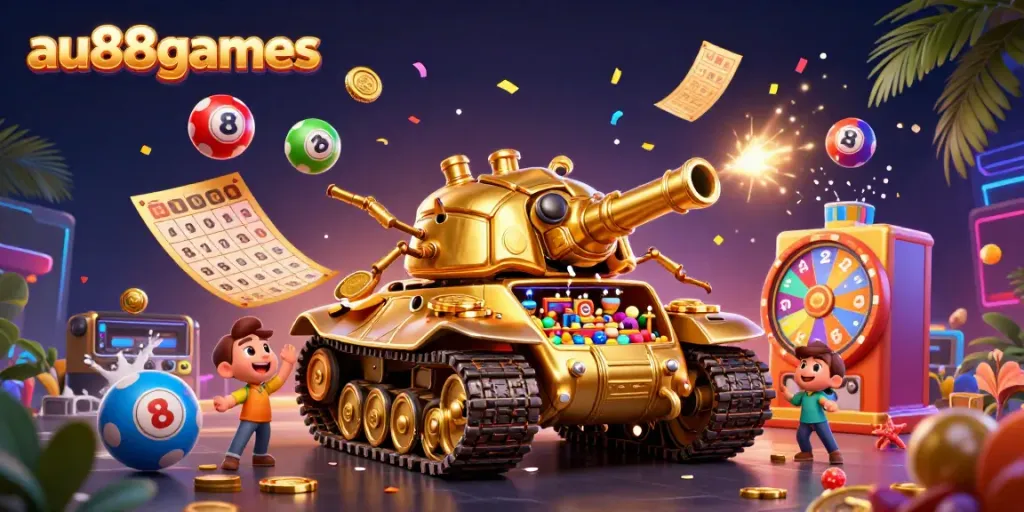 Experience the thrilling gaming world at au88games inside a golden beetle tank casino.