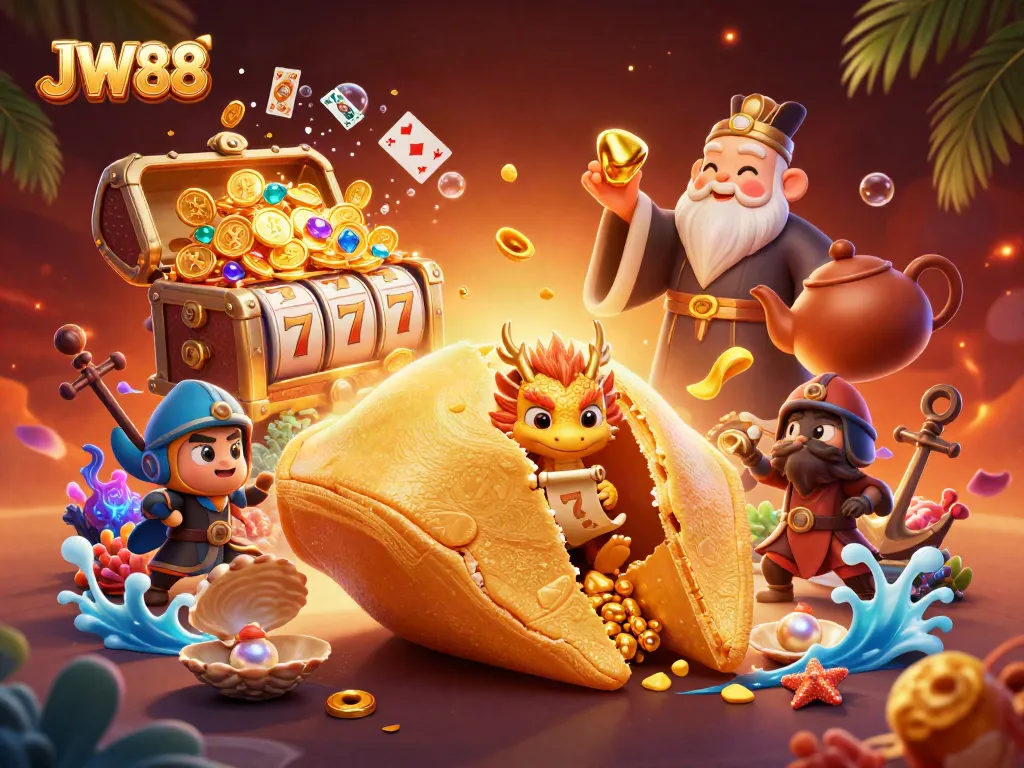 Spin to win at JW88 with a vibrant 3D illustration showcasing a dynamic casino adventure.