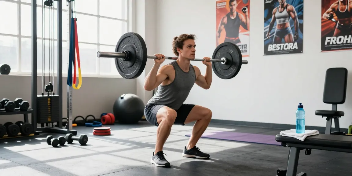 Prime Pharma Steroïden Winkel met een atleet die gewichten heft in een moderne sportschool.