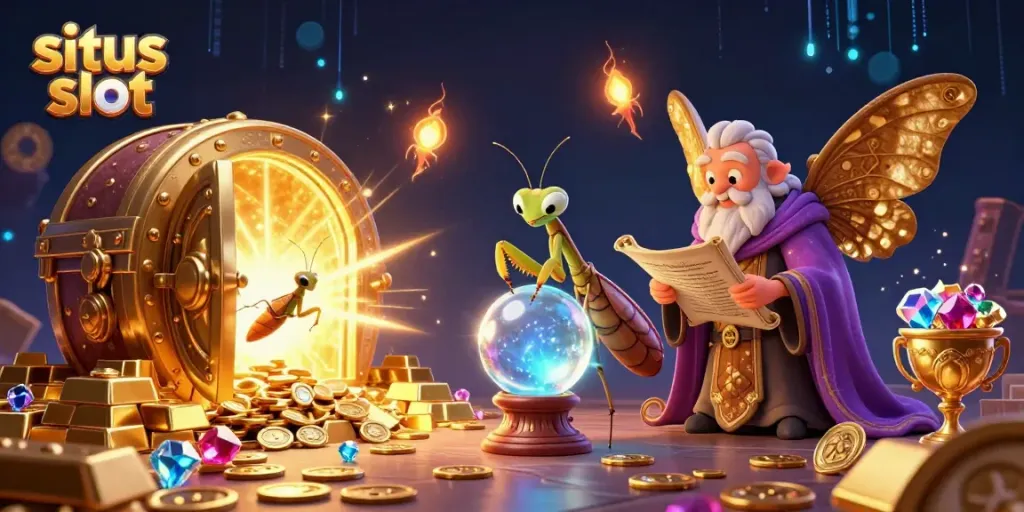 Experience thrilling jackpot action at situs slot with vibrant fortune tellers and treasure.