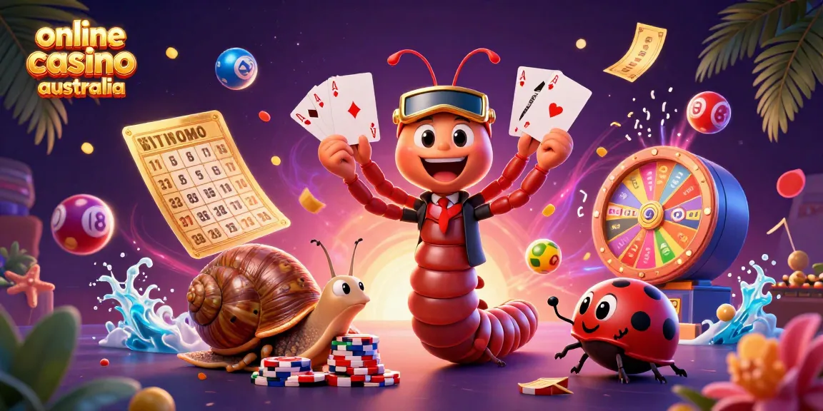 Spin the vibrant scene of online casino Australia with a fun millipede dealer and dynamic game elements.