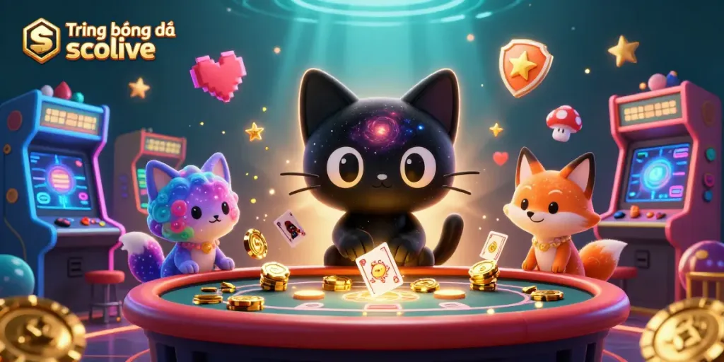 Bet on Trực tiếp bóng đá socolive with immersive casino visuals showcasing cosmic characters and gaming elements.