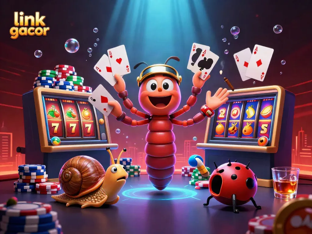 Experience the thrill of winning at link gacor with lively casino characters and jackpot symbols.