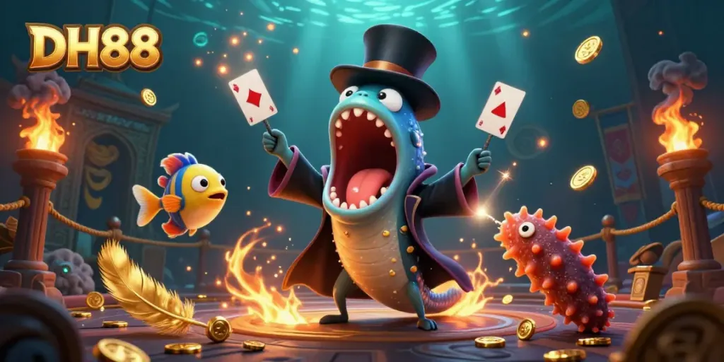 Experience thrilling entertainment at DH88 with vibrant casino elements and enchanting character magic.