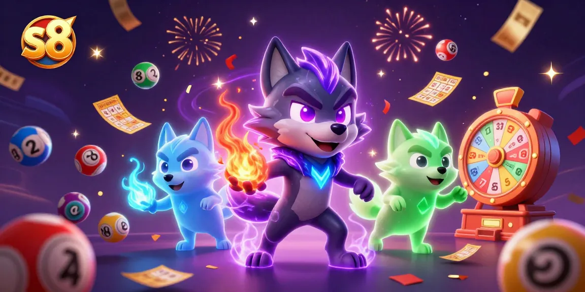 Engage in thrilling gameplay at s8 with vibrant lottery elements and dynamic characters.