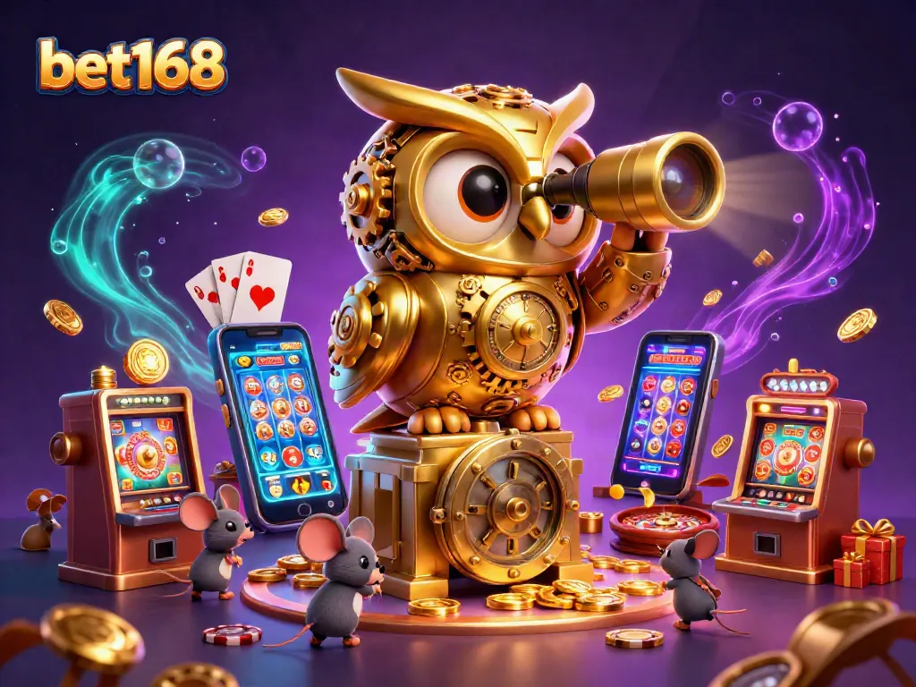 Experience exciting gameplay with bet168's vibrant casino scene featuring unique characters and dynamic gaming elements.
