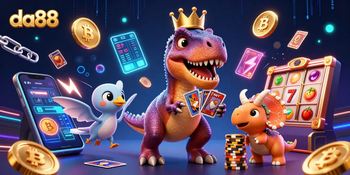 Engage with da88 and enjoy thrilling casino fun featuring a T-Rex, pterodactyl, and triceratops!