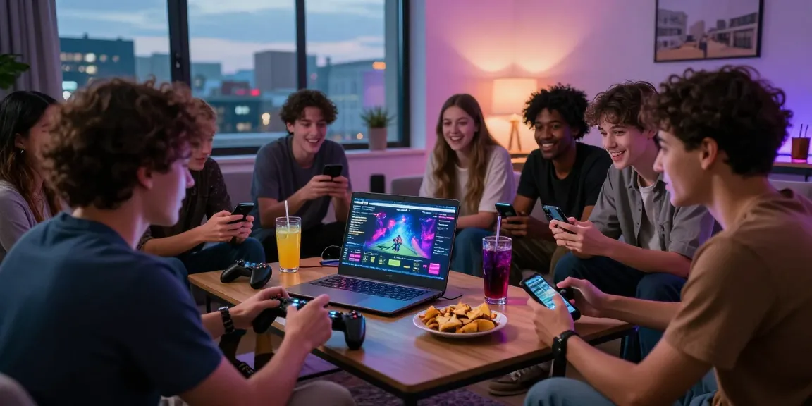 Group of friends enjoying the sc88 gaming platform in a vibrant urban setting with snacks and excitement