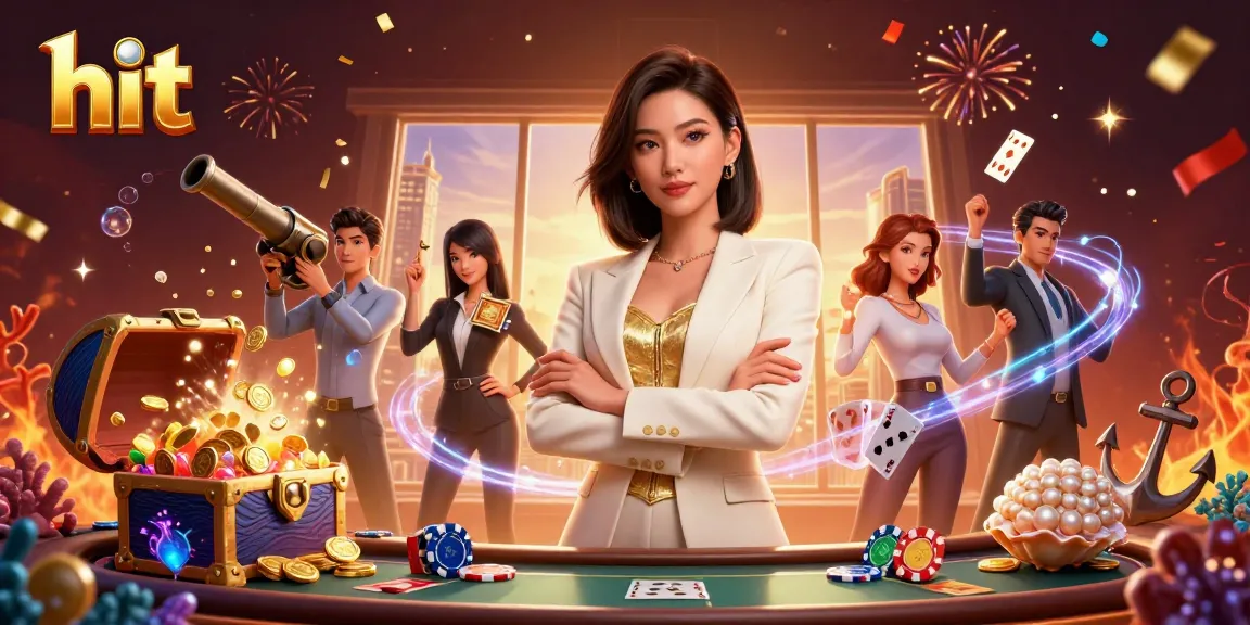 Hit the casino with a glamorous Asian woman showcasing her winning cards in a vibrant 3D scene.