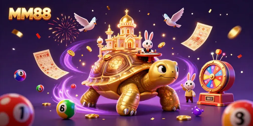 Play and win at MM88 with vibrant colorful lottery balls and festive atmosphere.