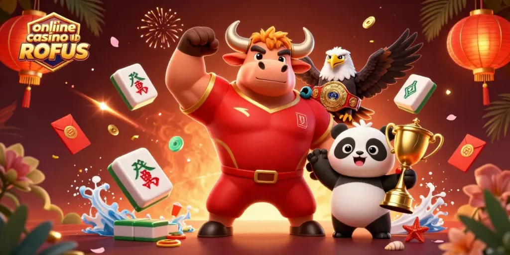Experience excitement at the online casino uden ROFUS with festive gaming elements and lively characters.