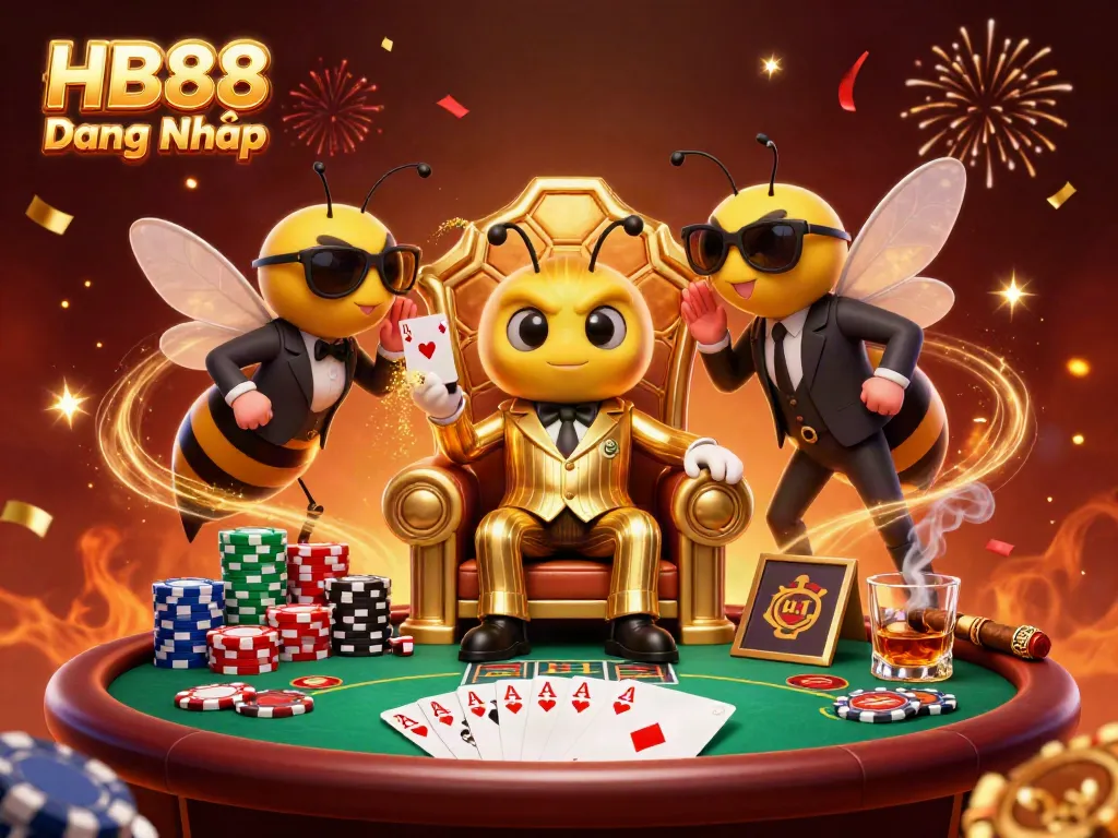 Experience HB88 Đăng Nhập with animated casino themed characters and vibrant elements.