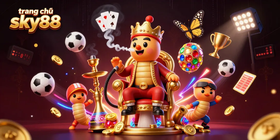 Engage with thrilling bets at trang chủ sky88 showcasing poker symbols and vibrant sports elements.