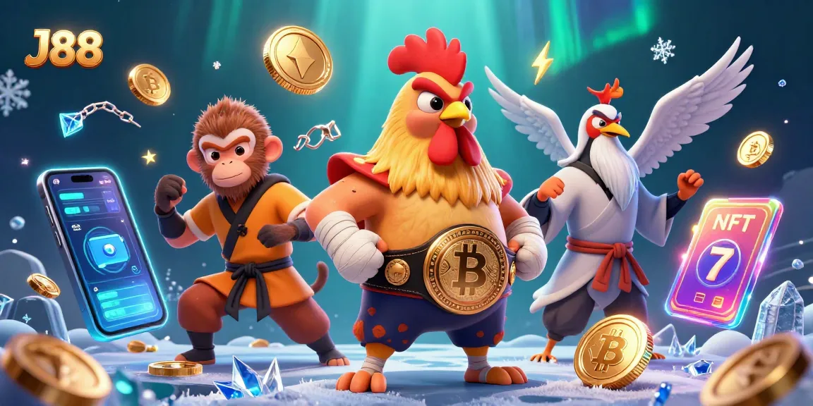 Engage in winning strategies with J88's vibrant casino-themed 3D illustration.